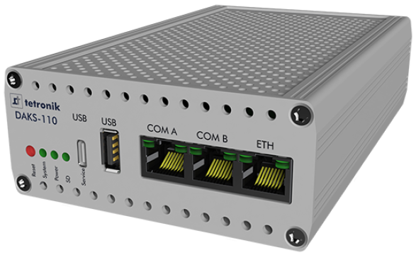 DAKS-110 hardware, viewed diagonally from the front right