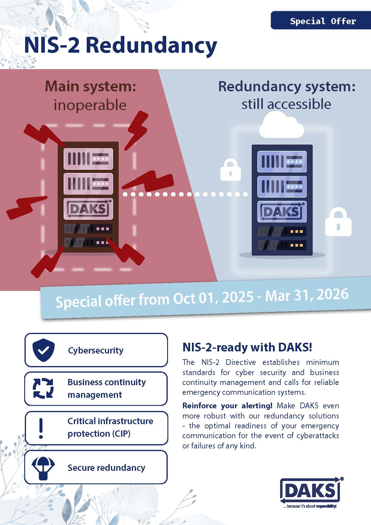 Preview image special offer info flyer NIS-2 Redundancy