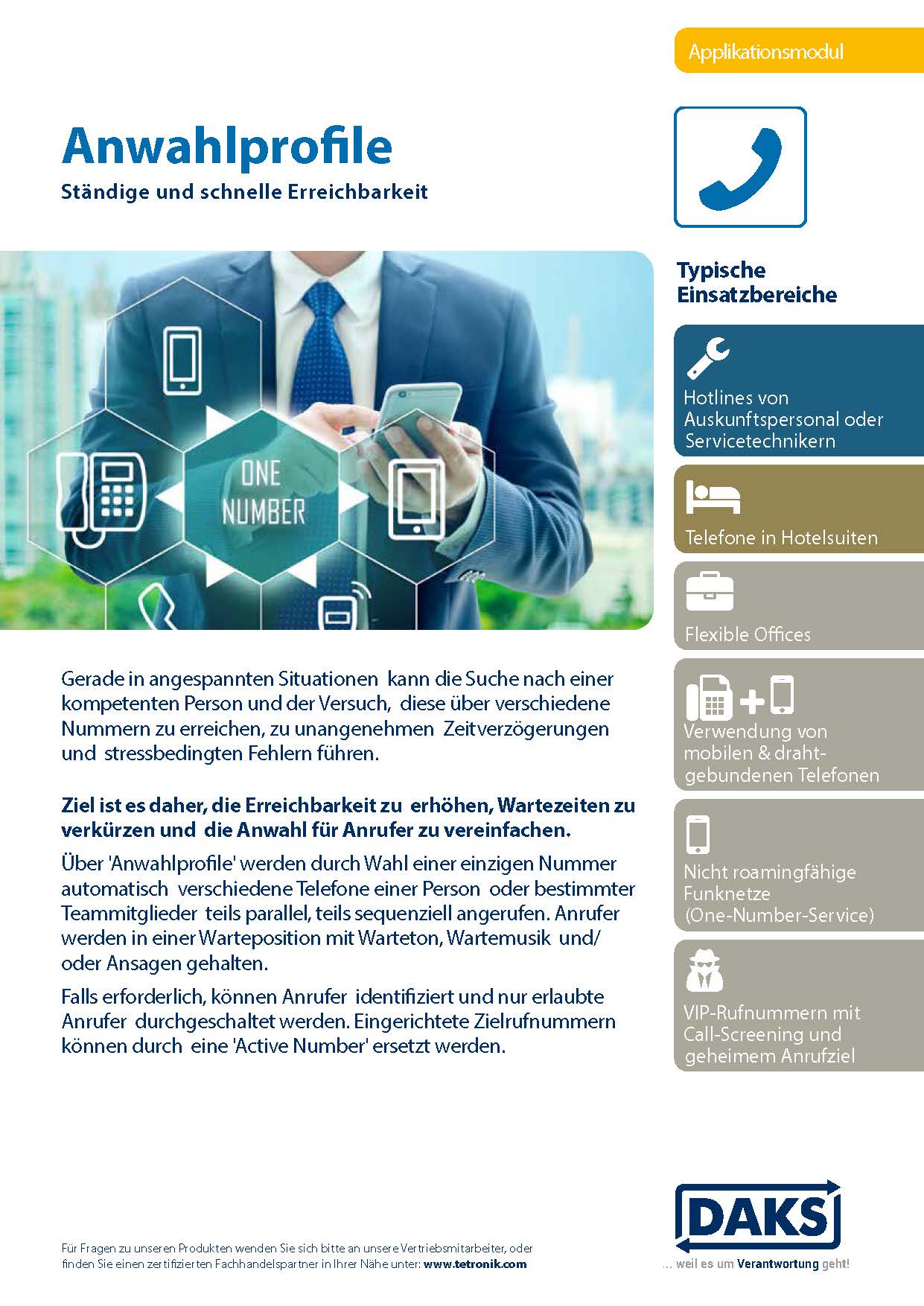 Vorschaubild Produktinfo DAKSpro-Modul Anwahlprofile