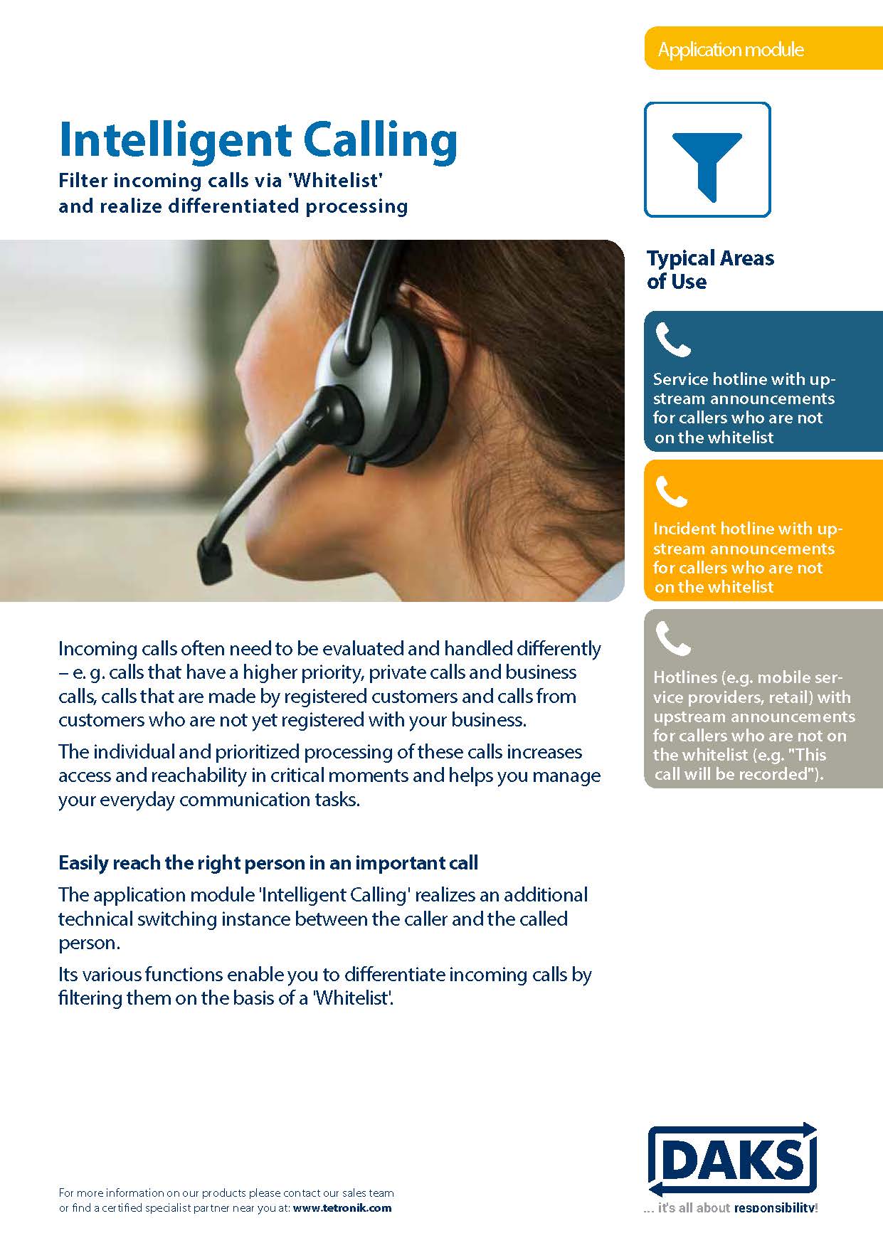 Preview image product info DAKSpro module Intelligent Calling