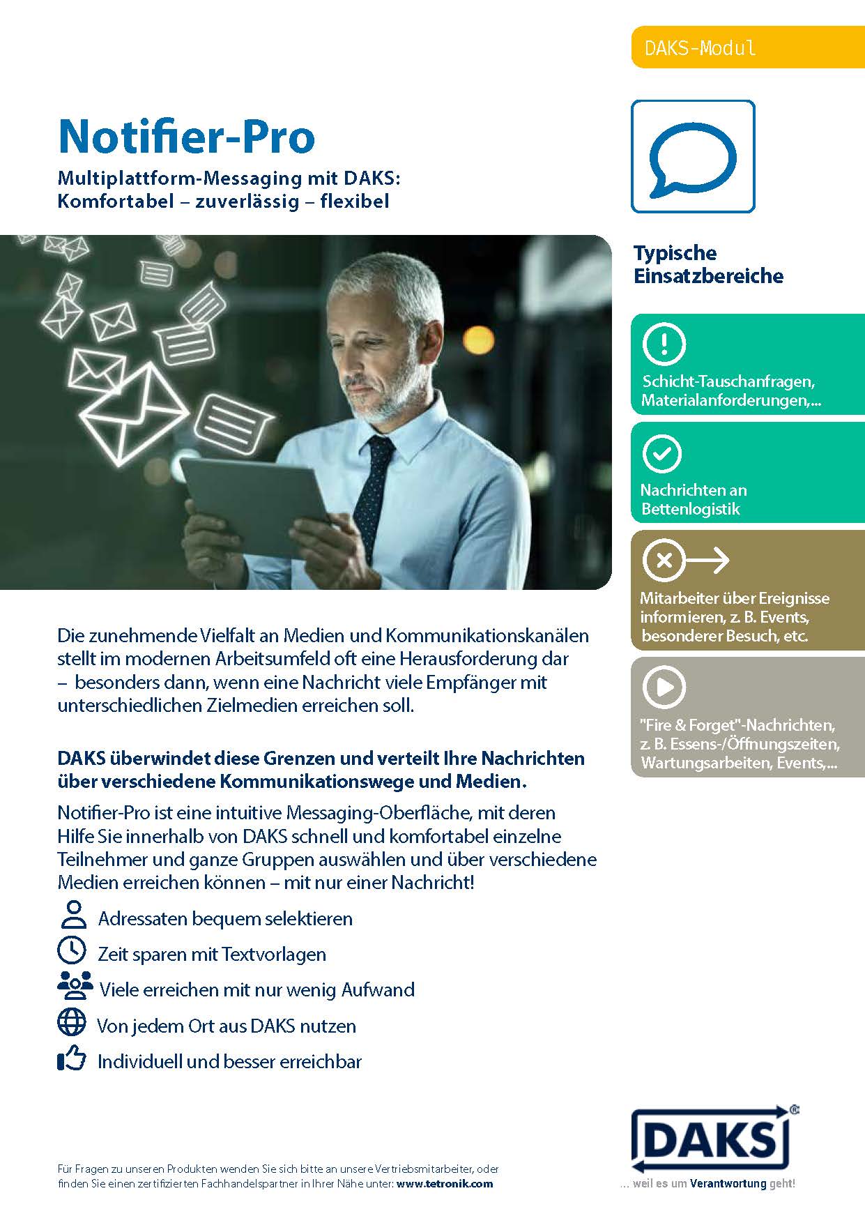 Vorschaubild Produktinfo DAKSpro-Modul Notifier-Pro