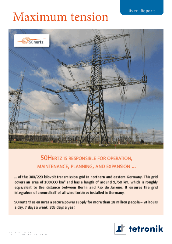 Preview image for the user report on 50Hertz