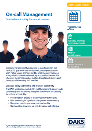 DAKS application On-call Management product info flyer