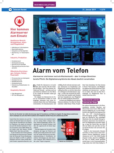 Telecom Handel Ausgabe 1-2/19: Alarm vom Telefon