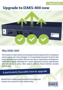 Preview image  special offer info flyer Upgrade to DAKS-400 now