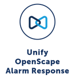 Mitel-Logo in Kreis + Unify OpenScape Alarm Response