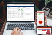 Bildschirmanzeige von Laptop und Handy, zeigt jeweils Dashboards mit verschiedenen Grafiken
