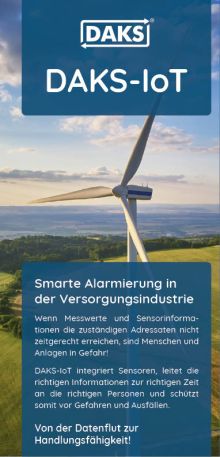 Vorschaubild Falzflyer 'DAKS-IoT in der Versorgungsindustrie'