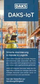 Vorschaubild Falzflyer 'DAKS-IoT in Handel und Logistik'
