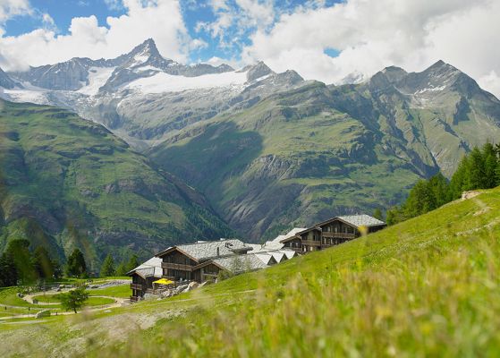 Riffelalp in front of the Alpine panorama