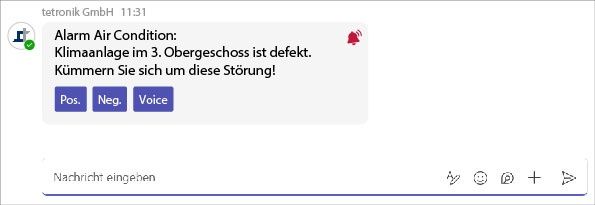 Beispiel: Chat-Nachricht auf dem Smartphone oder Desktop